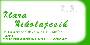 klara mikolajcsik business card